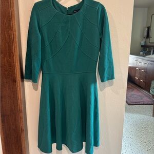 Just...Taylor Green Fit and Flare Long Sleeve Dress